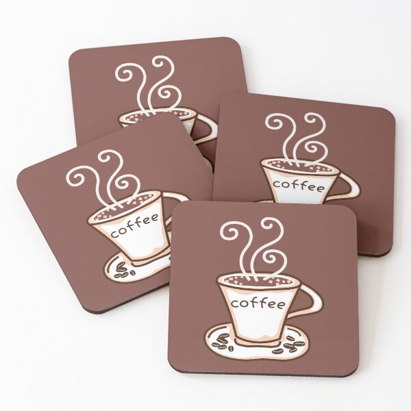 Item preview, Cup with hot coffee drink on brown background designed and sold by andbeldesign.