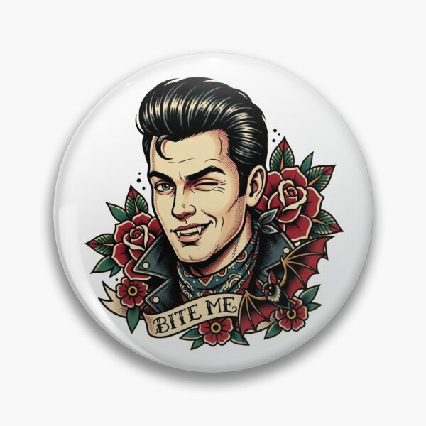 Item preview, Bite Me - Rockabilly Vampire designed and sold by TinyRed SpiralArt.