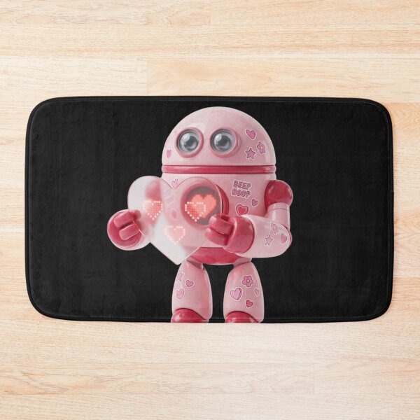 Item preview, Cute Pink Robot Holding Heart designed and sold by kunsuriyapaisan Paranee.