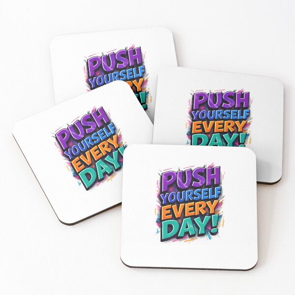Item preview, Push Yourself Every Day – Colorful Motivational Typography Quote designed and sold by Thankyou11.