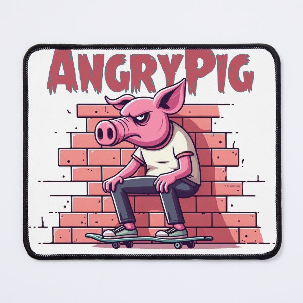 Item preview, Angry PIG: Angry Pig Skateboarding – Urban Street Art Cartoon designed and sold by Arte Cartoon From TagTeam Group.