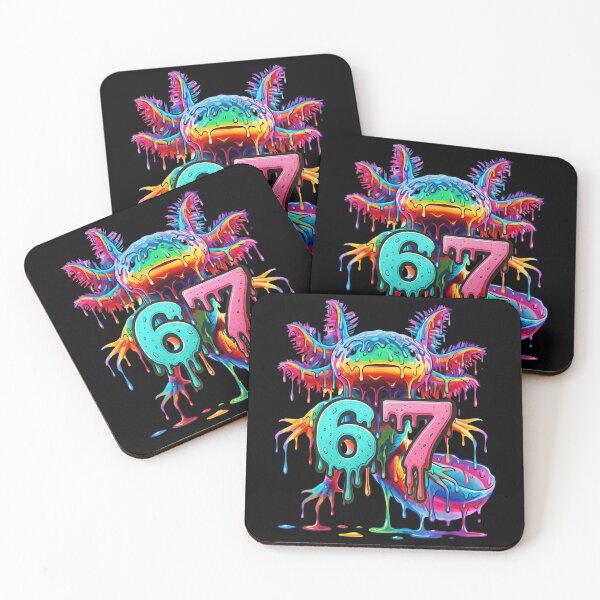 Item preview, Psychedelic Axolotl 67 Six Seven Birthday Drip Art designed and sold by LashondaGreen89.