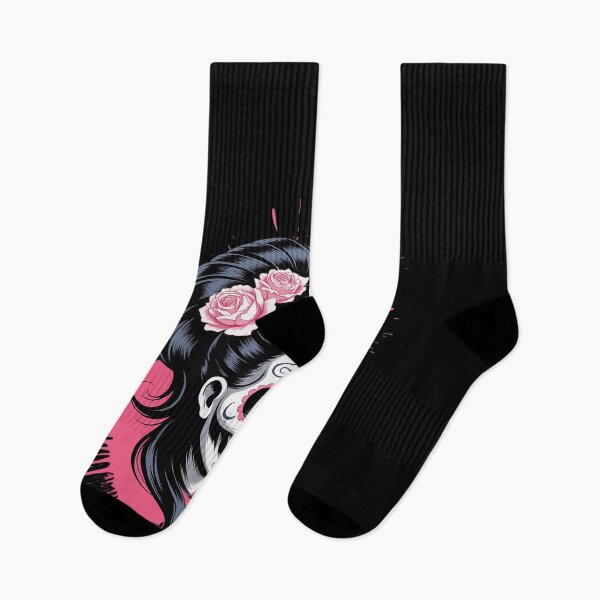Item preview, Pink and White Sugar Skull Female Dia de los designed and sold by Tatianamiobi.