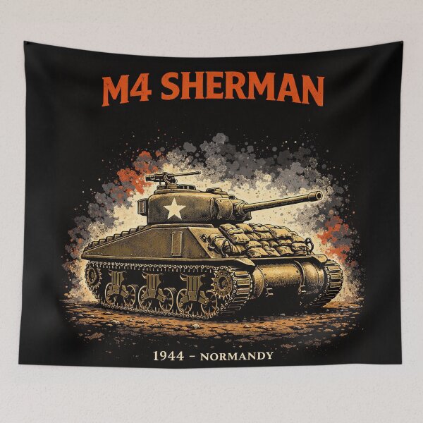Item preview, M4 Sherman Tank WWII Military Art designed and sold by Retr0Tshirts.