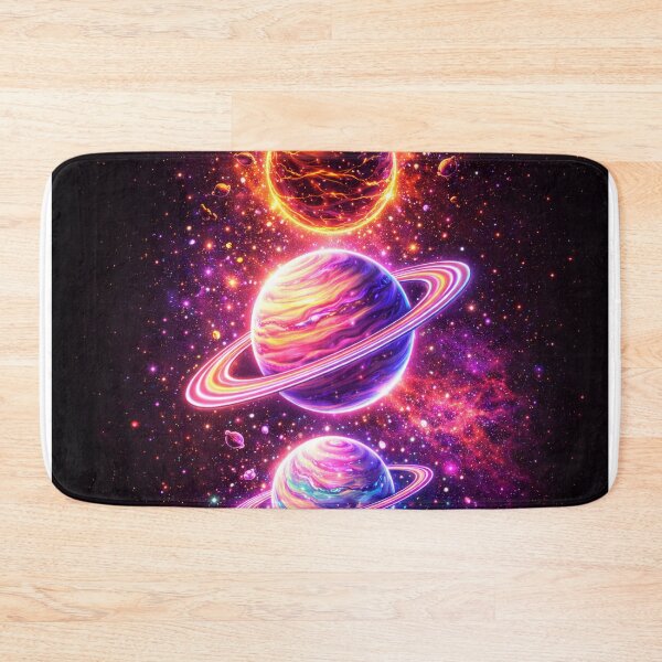 Item preview, Neon Cosmic Planets Alignment designed and sold by Lunara Glow.
