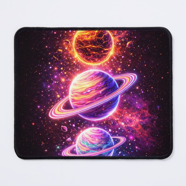 Item preview, Neon Cosmic Planets Alignment designed and sold by Lunara Glow.