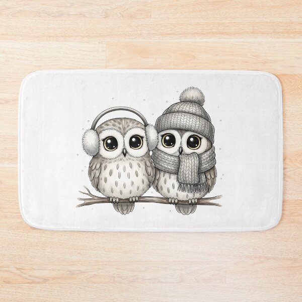 Item preview, Cozy Winter Owls on a Branch designed and sold by aaljone007.