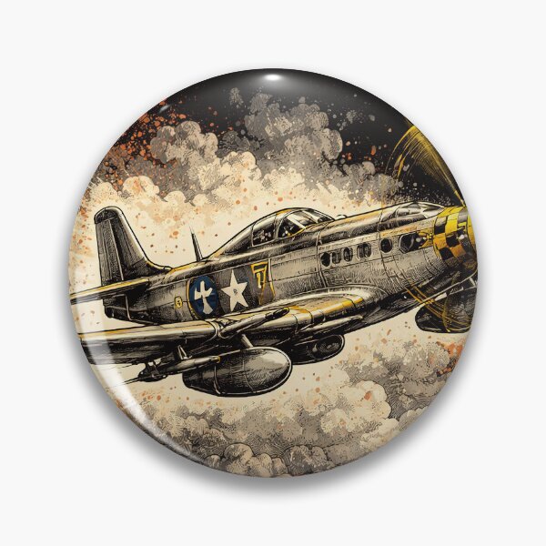 Item preview, Vintage P‑51 Mustang WWII Fighter Aircraft Art designed and sold by Retr0Tshirts.