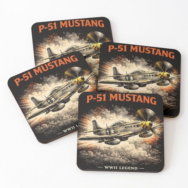 Item preview, Vintage P‑51 Mustang WWII Fighter Aircraft Art designed and sold by Retr0Tshirts.