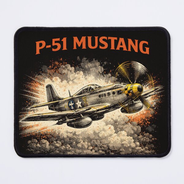 Item preview, Vintage P‑51 Mustang WWII Fighter Aircraft Art designed and sold by Retr0Tshirts.