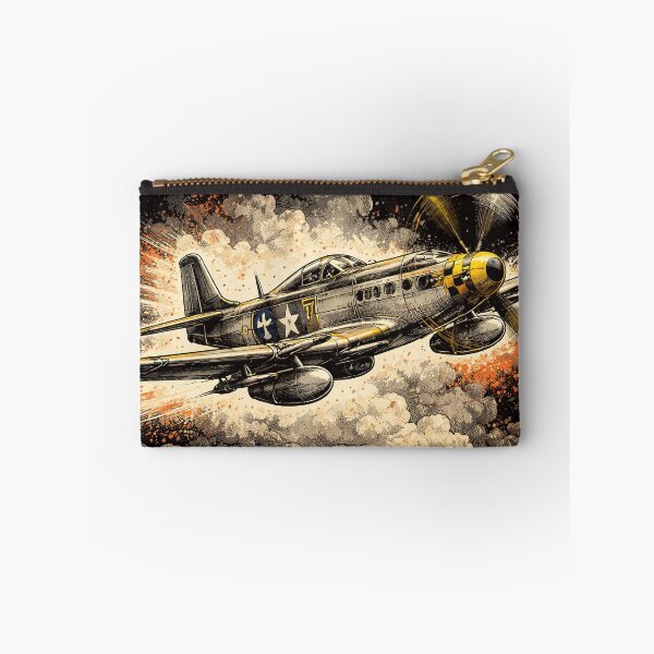 Item preview, Vintage P‑51 Mustang WWII Fighter Aircraft Art designed and sold by Retr0Tshirts.