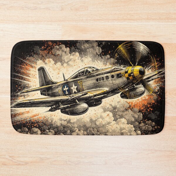 Item preview, Vintage P‑51 Mustang WWII Fighter Aircraft Art designed and sold by Retr0Tshirts.