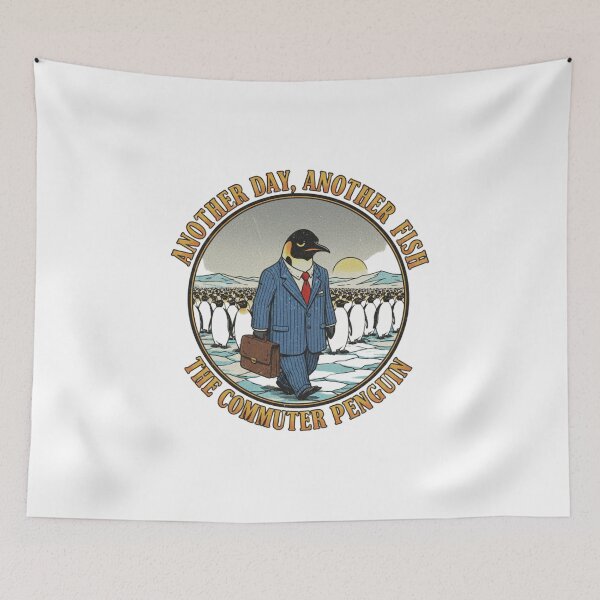 Item preview, Commuter Penguin Business Suit – Another Day Another Fish 90s Vintage Graphic designed and sold by FakeJoo.