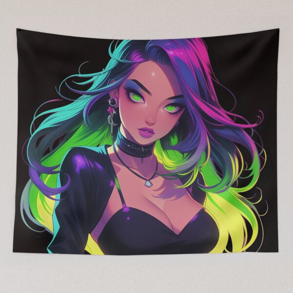 Item preview, rainbow anime girl designed and sold by CursedbyLilith.