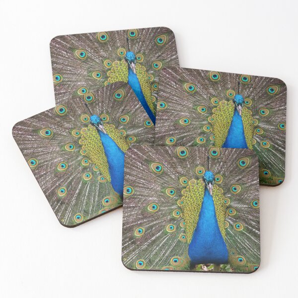 Item preview, Majestic Peacock Display - Vibrant Blue and Green Iridescent Plumage Portrait designed and sold by leonwoods.