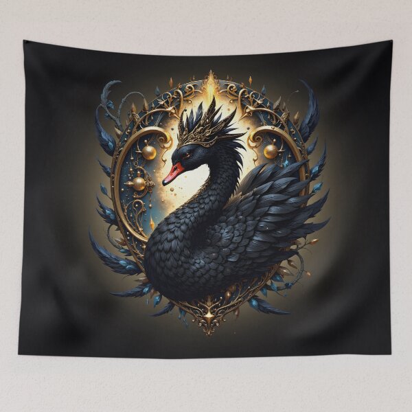 Item preview, Obsidian Swan of Silent Grace – Dark Fantasy Elegance  designed and sold by nicky2342.