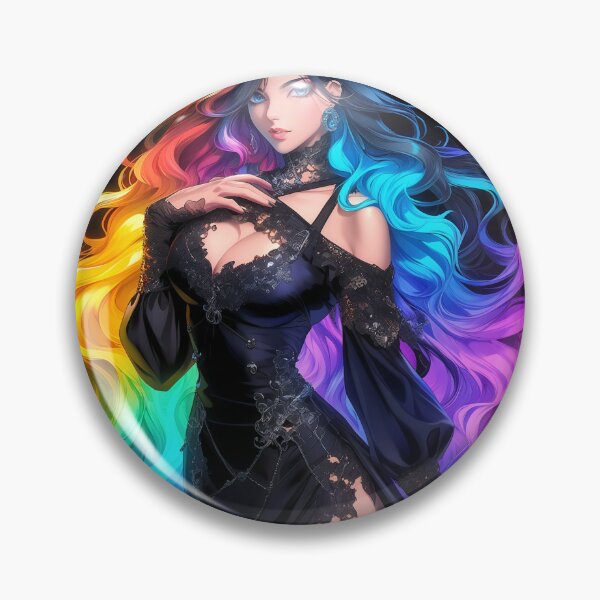 Item preview, rainbow anime girl designed and sold by CursedbyLilith.