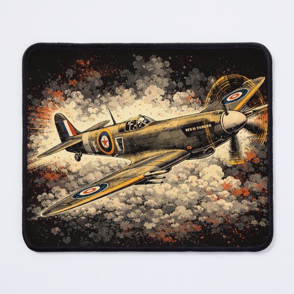 Item preview, Spitfire Fighter Aircraft Retro Vintage Aviation Art designed and sold by Retr0Tshirts.