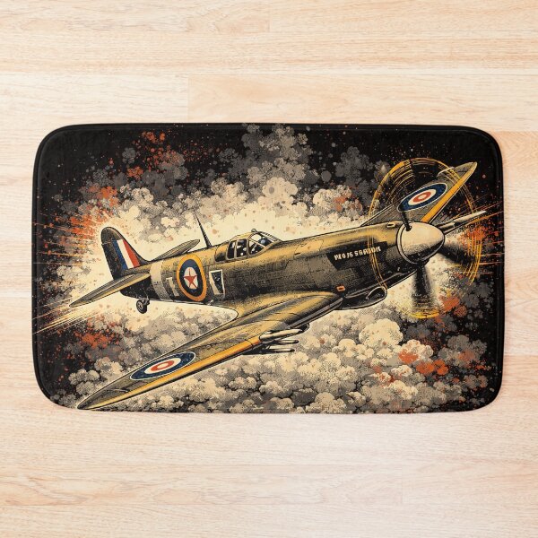 Item preview, Spitfire Fighter Aircraft Retro Vintage Aviation Art designed and sold by Retr0Tshirts.