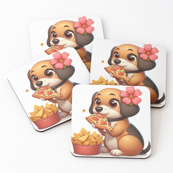 Item preview, Pizza Pup Paradise: Colorful Canine Delight with Flower Power designed and sold by Arte Cartoon From TagTeam Group.