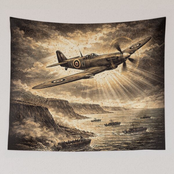 Item preview, D-Day Normandy WWII Invasion Historic Memorial Art designed and sold by Retr0Tshirts.
