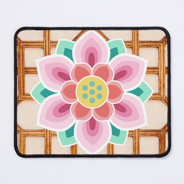 Item preview, Korean Lotus Flower Behind Hanok Window – Inspired by Dancheong designed and sold by mycreastyle.