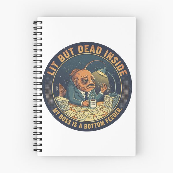 Item preview, Lit But Dead Inside Anglerfish – Funny Corporate Burnout 90s Vintage Graphic designed and sold by FakeJoo.