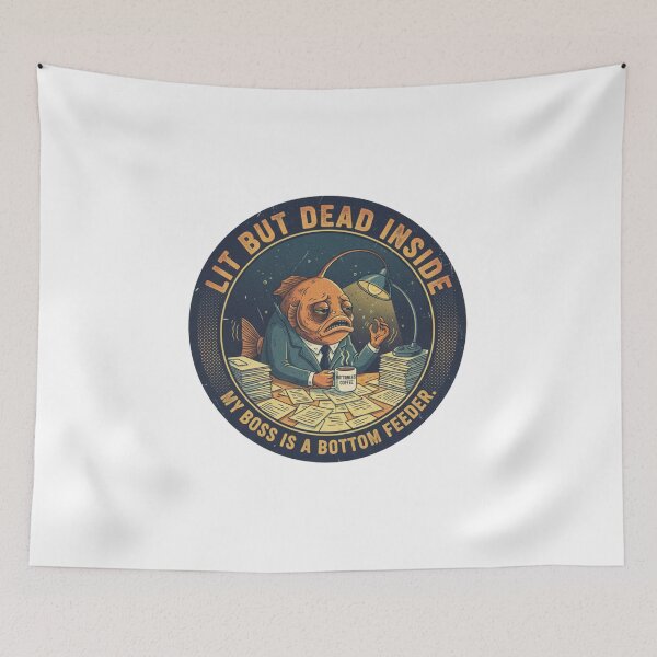 Item preview, Lit But Dead Inside Anglerfish – Funny Corporate Burnout 90s Vintage Graphic designed and sold by FakeJoo.