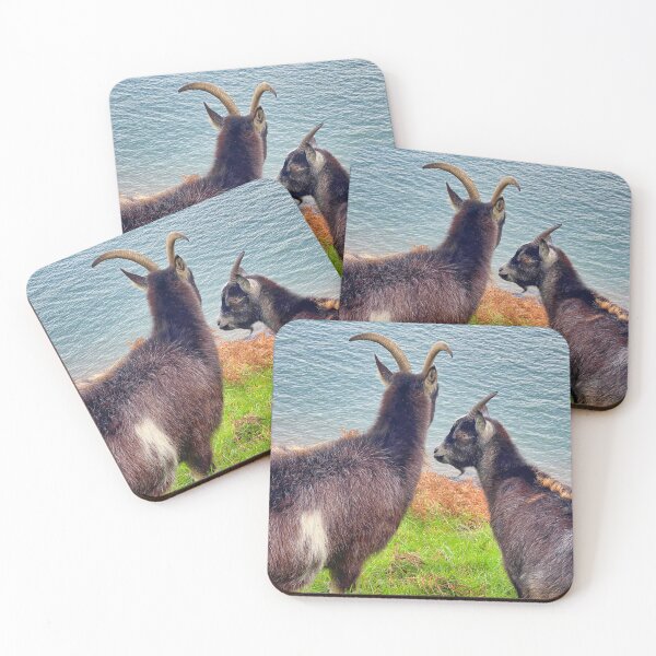 Item preview, Wild Goats of the Valley of Rocks - Dramatic North Devon Coastal Cliffs Portrait designed and sold by leonwoods.