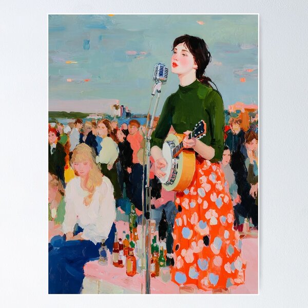 Item preview, something on your mind. Live Folk Music Scene – Figurative Outdoor Illustration designed and sold by guillermo-arias.