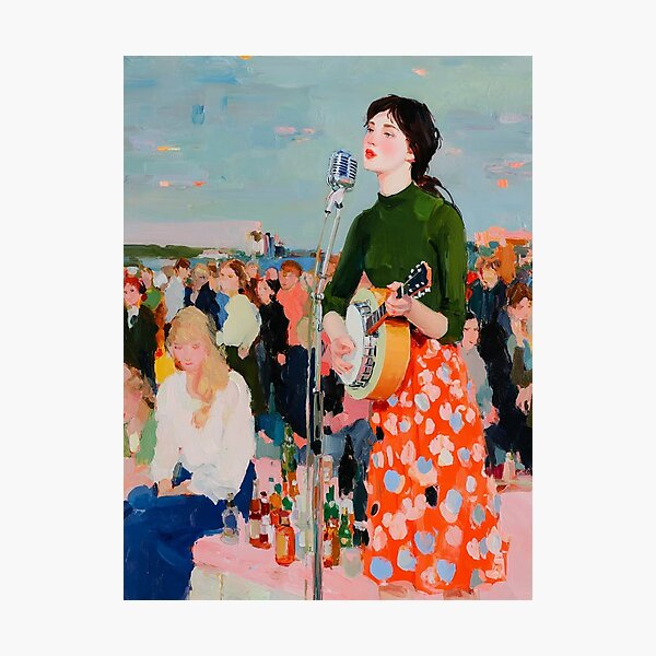 Item preview, something on your mind. Live Folk Music Scene – Figurative Outdoor Illustration designed and sold by guillermo-arias.