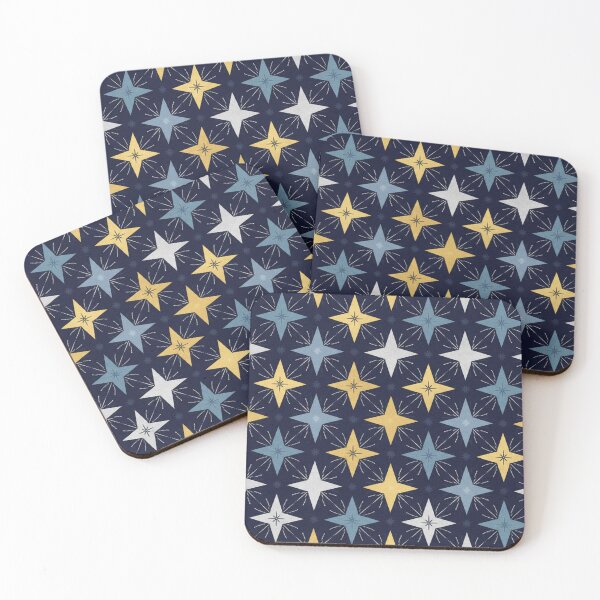 Item preview, Mid-Century Modern Astral Tile ​Retro Atomic Starburst Navy designed and sold by ZyVoAli.
