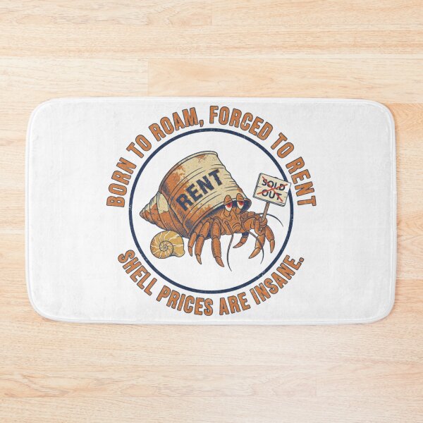 Item preview, Forced to Rent Hermit Crab – Funny Housing Crisis 90s Vintage Graphic designed and sold by FakeJoo.