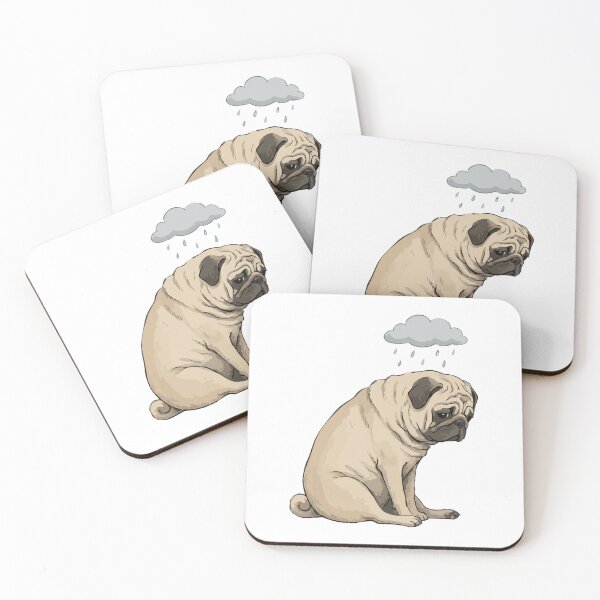 Item preview, Staring Into The Void Sad Pug Art designed and sold by Petzzz.