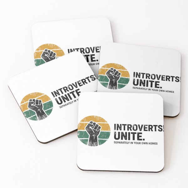 Item preview, FUNNY QUOTES Introverts Unite – Vintage Fist Retro Introvert Statement Design designed and sold by C3J7.