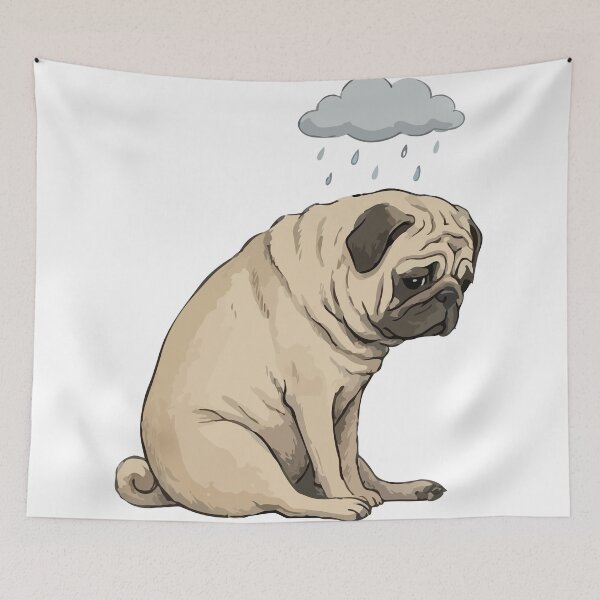 Item preview, Staring Into The Void Sad Pug Art designed and sold by Petzzz.
