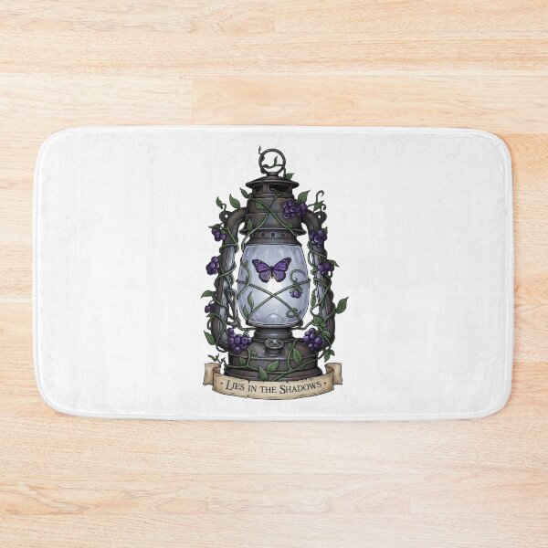 Item preview, Gothic Lantern Butterfly Art – Lies in the Shadows, Purple Berry Vine Dark Botanical Illustration designed and sold by Luminari Creations.