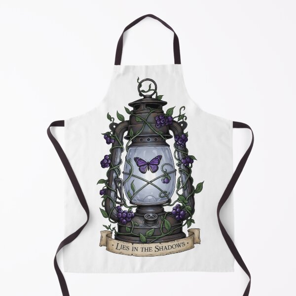 Item preview, Gothic Lantern Butterfly Art – Lies in the Shadows, Purple Berry Vine Dark Botanical Illustration designed and sold by Luminari Creations.