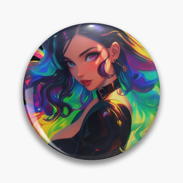 Item preview, rainbow goth girl designed and sold by CursedbyLilith.