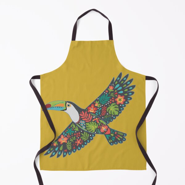 Item preview, Toucan in Flight with Tropical Foliage – Hope for Wildlife Scandinavian Folk Art by heidiannemorris © designed and sold by FOLK ART FUSION by heidiannemorris.