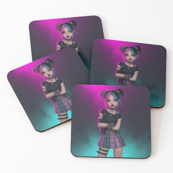 Item preview, anime bi goth girl designed and sold by CursedbyLilith.