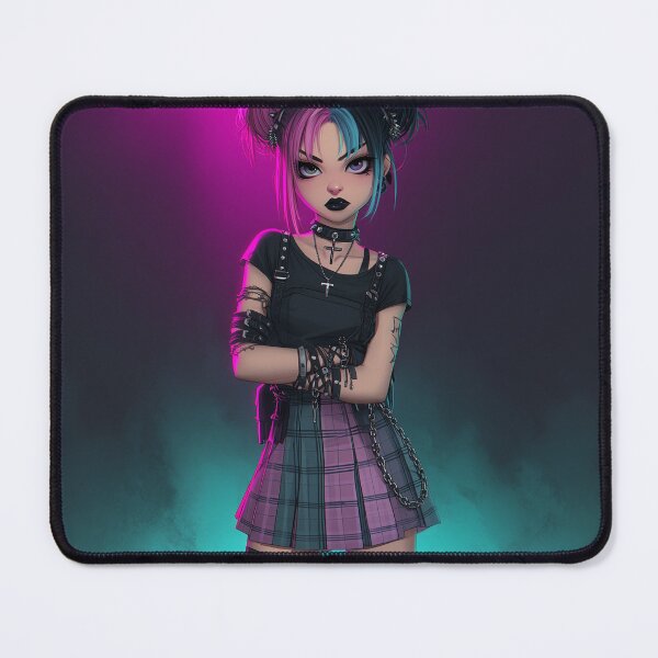 Item preview, anime bi goth girl designed and sold by CursedbyLilith.