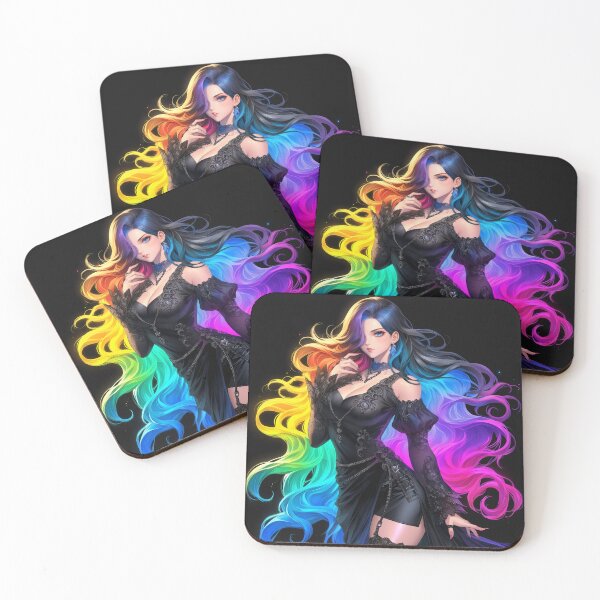 Item preview, anime rainbow girl designed and sold by CursedbyLilith.