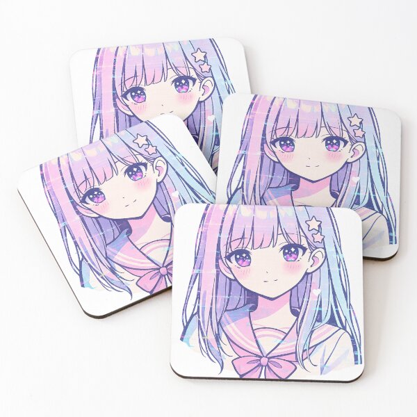 Item preview, Pastel Anime Girl Portrait – Soft Kawaii Aesthetic Illustration designed and sold by Lumiart1408.