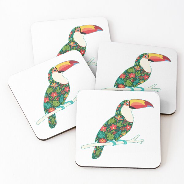 Item preview, Toucan Perched with Tropical Foliage – Hope for Wildlife Scandinavian Folk Art by heidiannemorris © designed and sold by FOLK ART FUSION by heidiannemorris.
