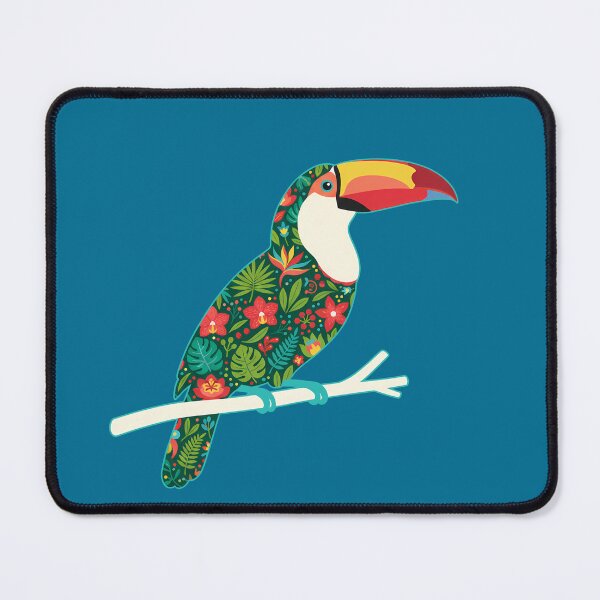 Item preview, Toucan Perched with Tropical Foliage – Hope for Wildlife Scandinavian Folk Art by heidiannemorris © designed and sold by FOLK ART FUSION by heidiannemorris.
