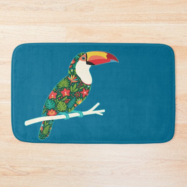 Item preview, Toucan Perched with Tropical Foliage – Hope for Wildlife Scandinavian Folk Art by heidiannemorris © designed and sold by FOLK ART FUSION by heidiannemorris.