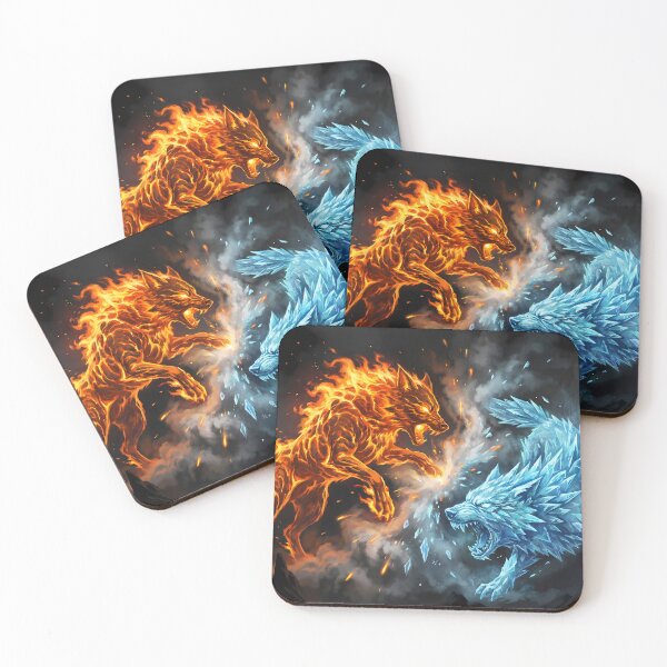 Item preview, Eternal Rivals: Fire and Ice Wolf Battle designed and sold by gpeppe91.