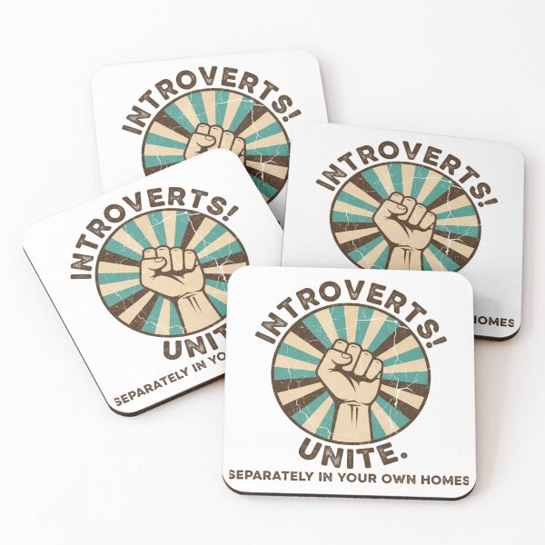 Item preview, FUNNY QUOTES Introverts Unite – Vintage Fist Retro Introvert Statement Design designed and sold by C3J7.