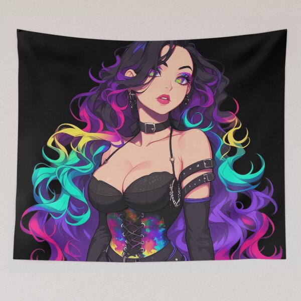 Item preview, rainbow anime girl designed and sold by CursedbyLilith.